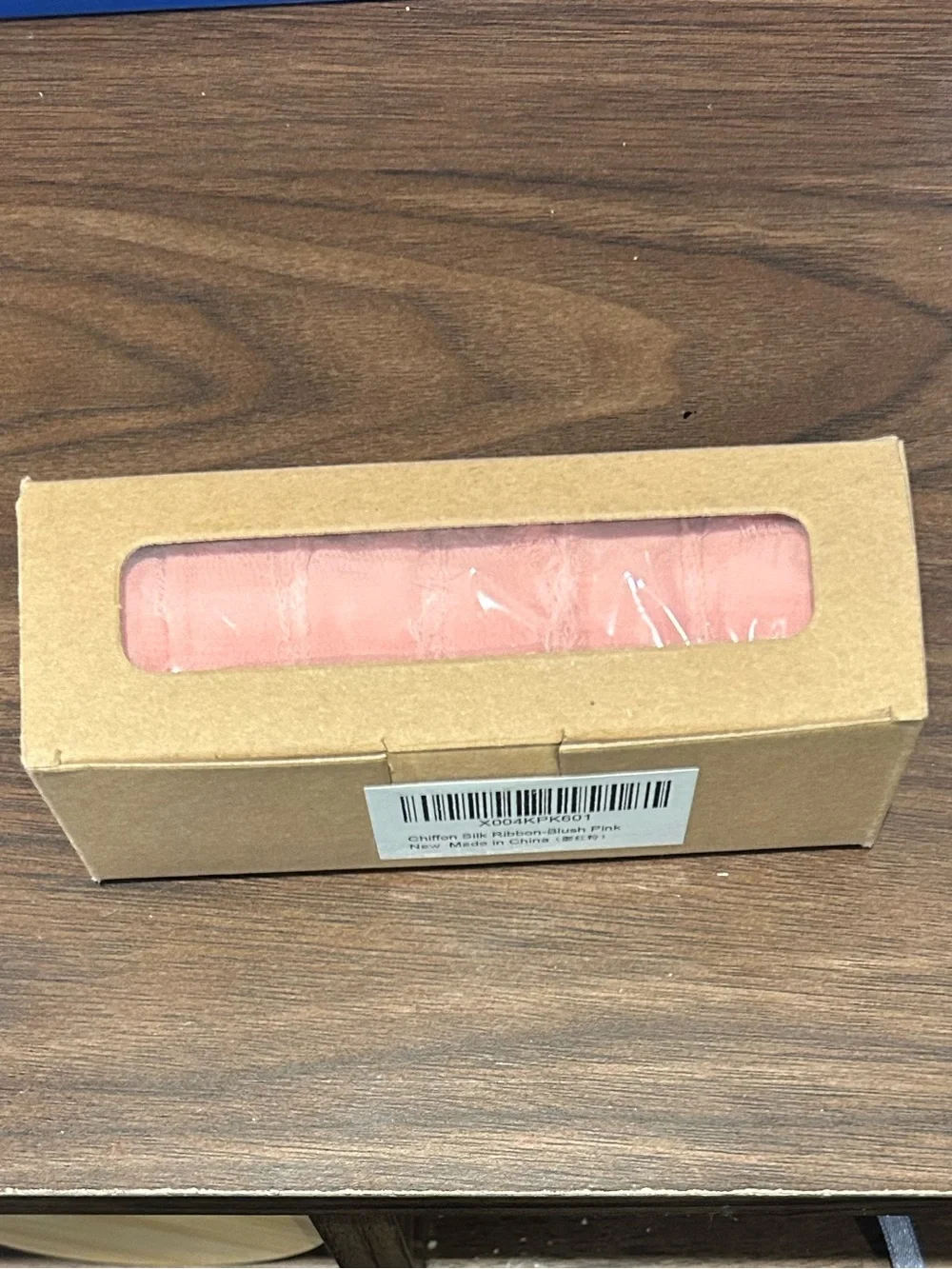 NEW IN BOX Blush Pink Chiffon Ribbon - 1.5 inches x 24 yards